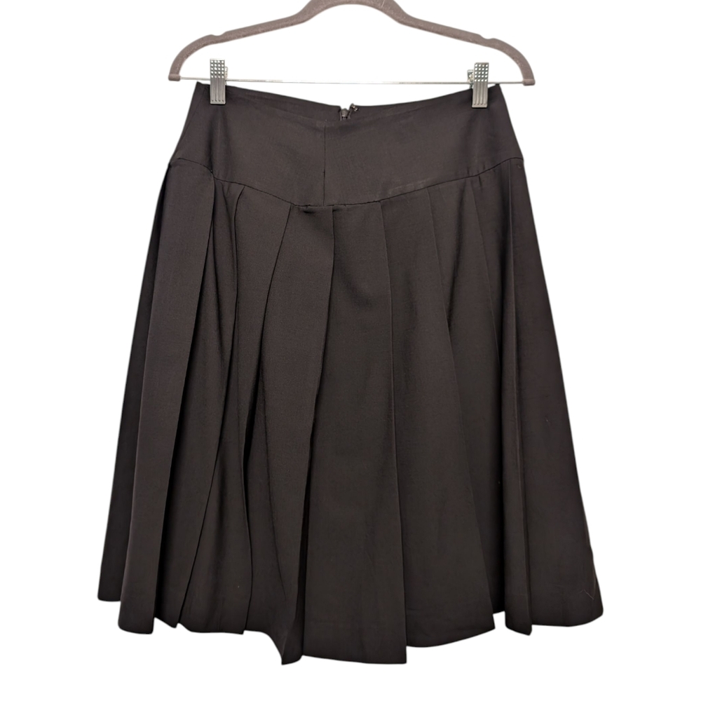 Theory Pleated Wool Skirt | Size 4 | Black | Missing Eye Closure Above Zipper